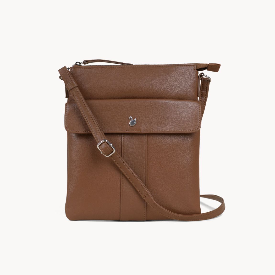 'AMBA' Soft Nappa Full Grain Real Leather Crossbody Bag main product photo