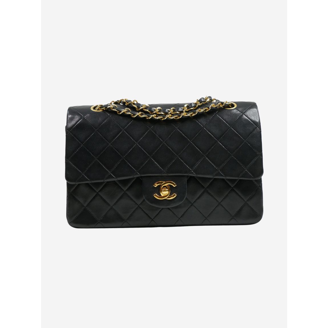 Black medium calfskin vintage 1986-1988 Classic gold hardware double flap main product photo