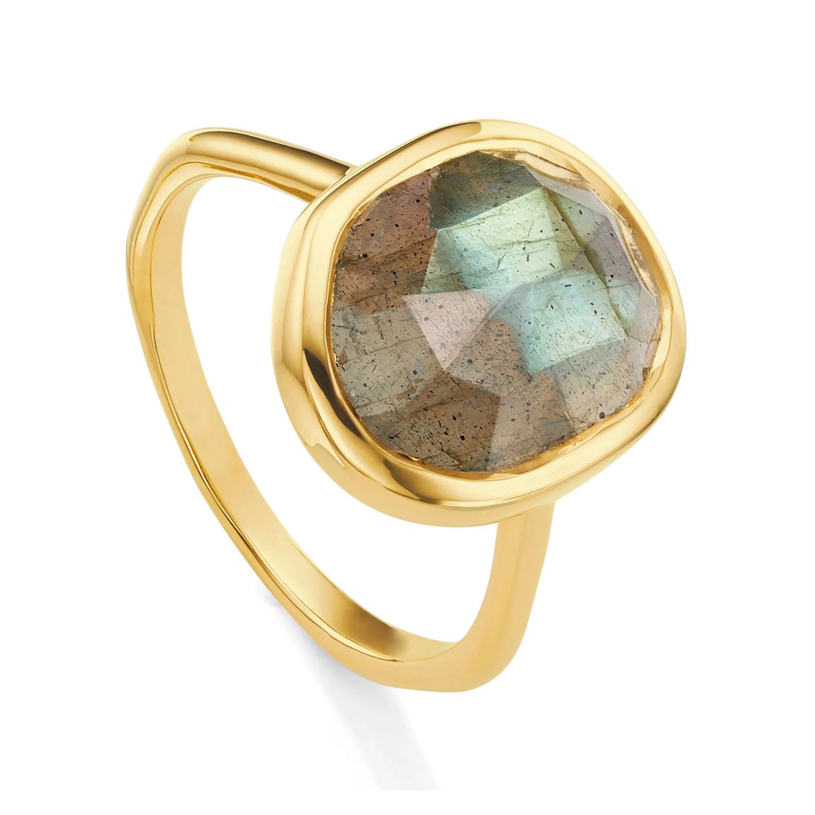 Gold Vermeil Siren Gemstone Medium Ring - Labradorite main product photo