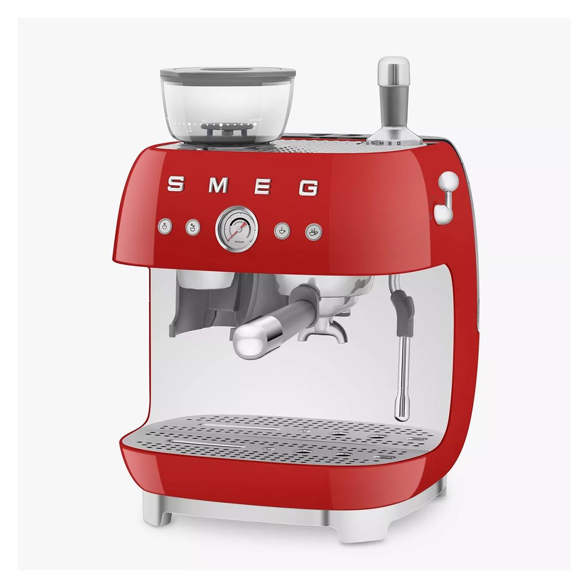 Espresso Coffee Machine with Grinder in Red main product photo
