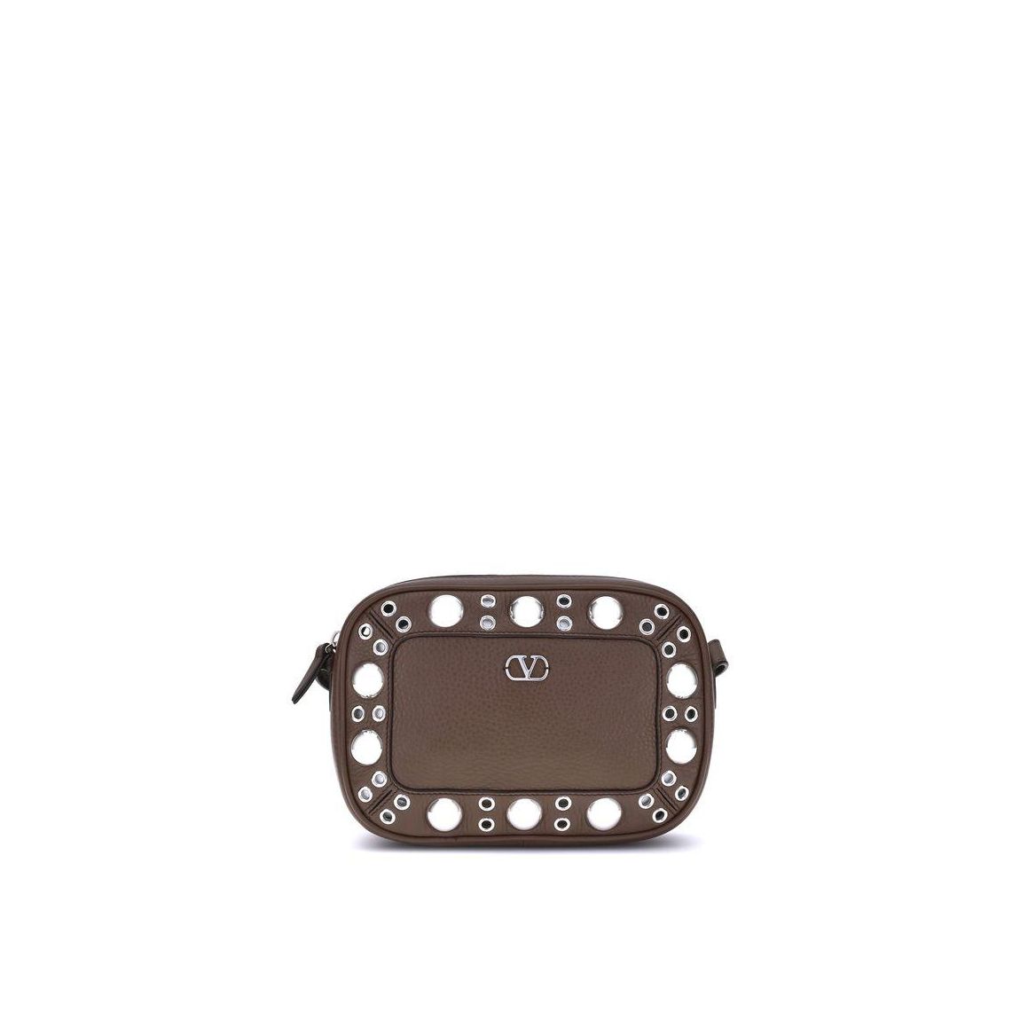 Studded Leather Crossbody Bag Wo - Brown Shoulder Bags main product photo