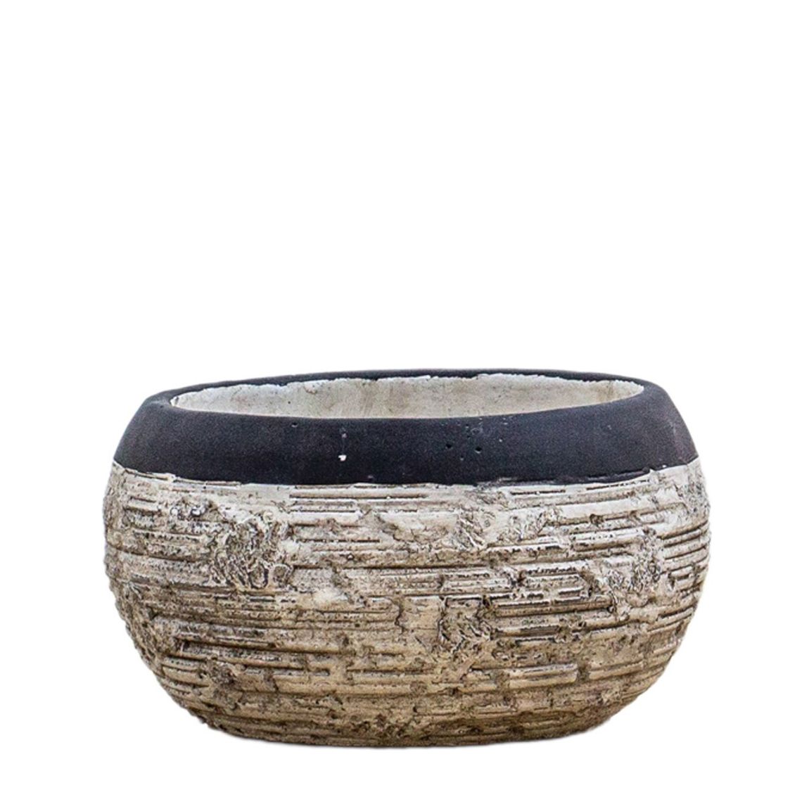 Bamberg Planter Small Black/Natural 17.5x17.5x11cm main product photo