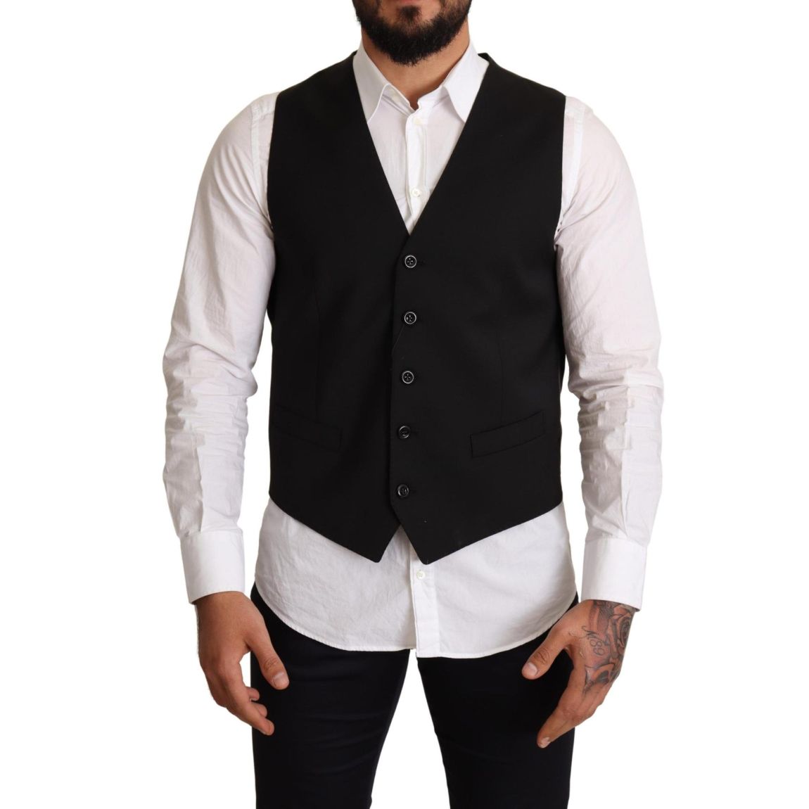 Classic Black Vest VNeck Button Closure main product photo