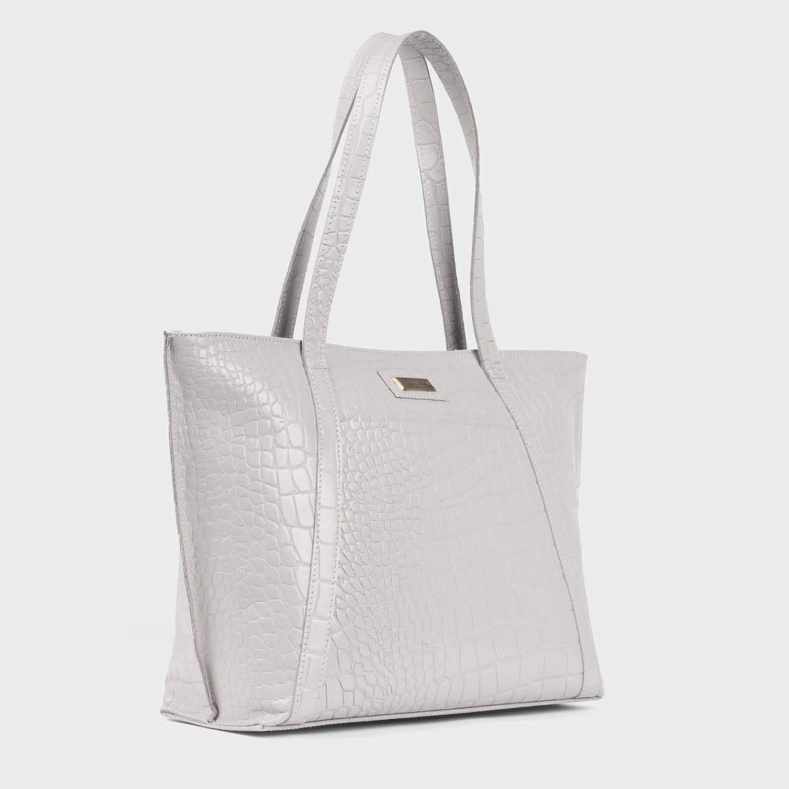 AGNES' Croc Embossed Real Leather Designer Tote Bag main product photo