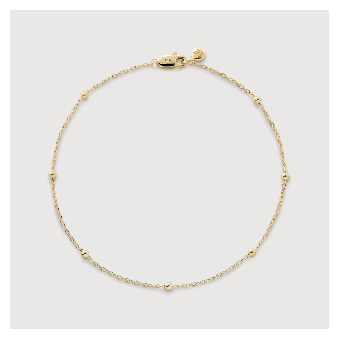 Gold Beaded Chain Bracelet main product photo