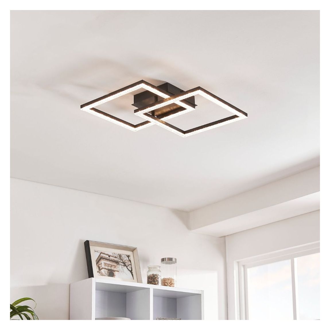 Lucia Black LED Flush Ceiling Light main product photo