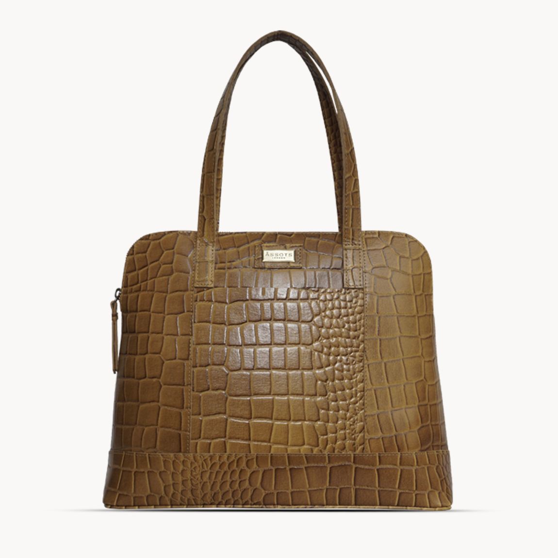 EVA' Croc Embossed Real Leather Designer Unlined Tote Bag main product photo