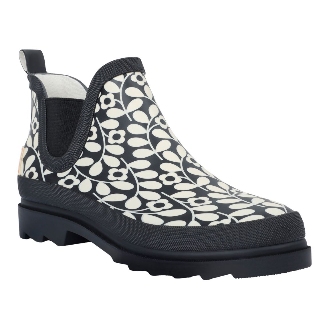 Womens/Ladies Orla Kiely Jasmine Flower Mid Cut Wellington Boots Black main product photo
