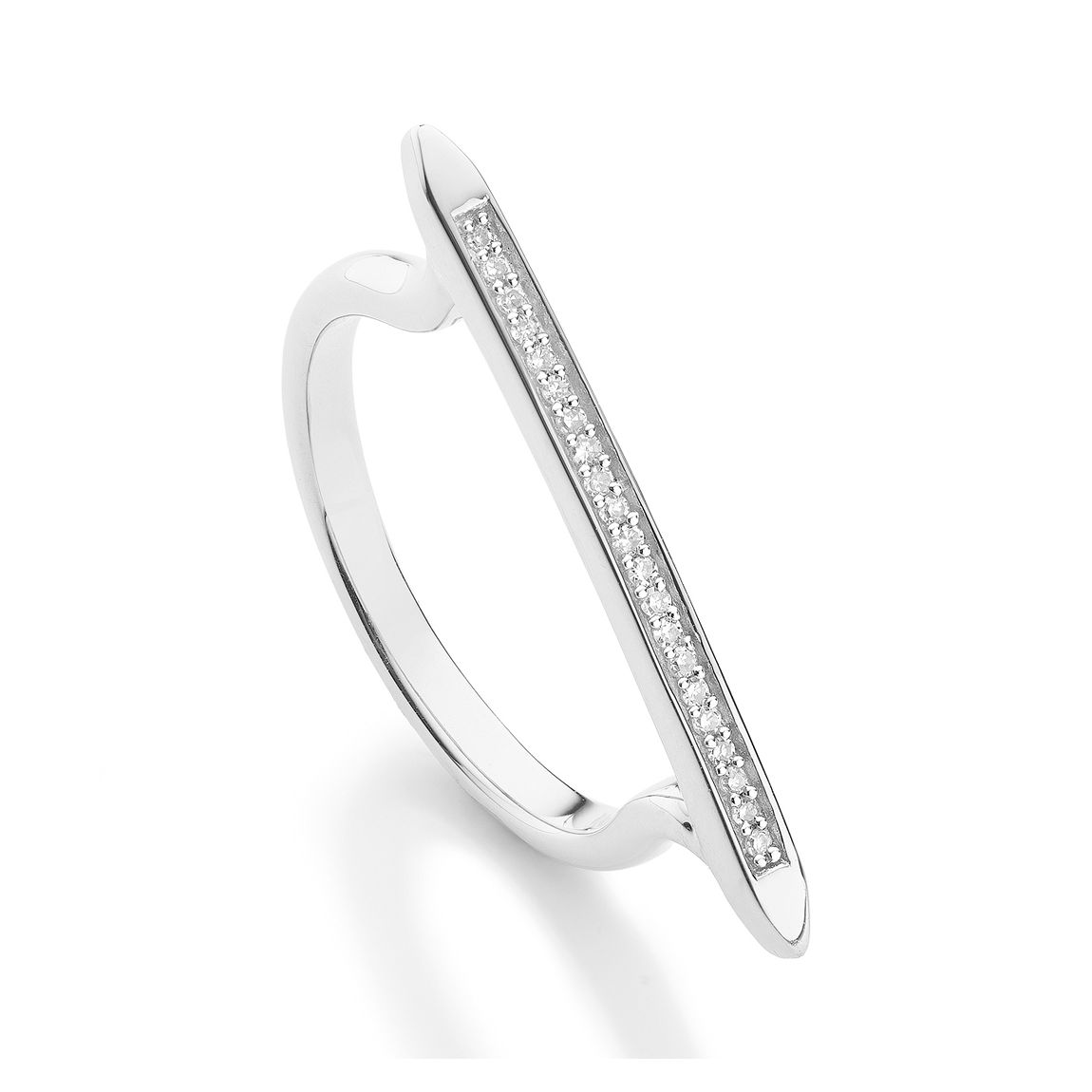 Sterling Silver Skinny Stacking Ring - Diamond main product photo