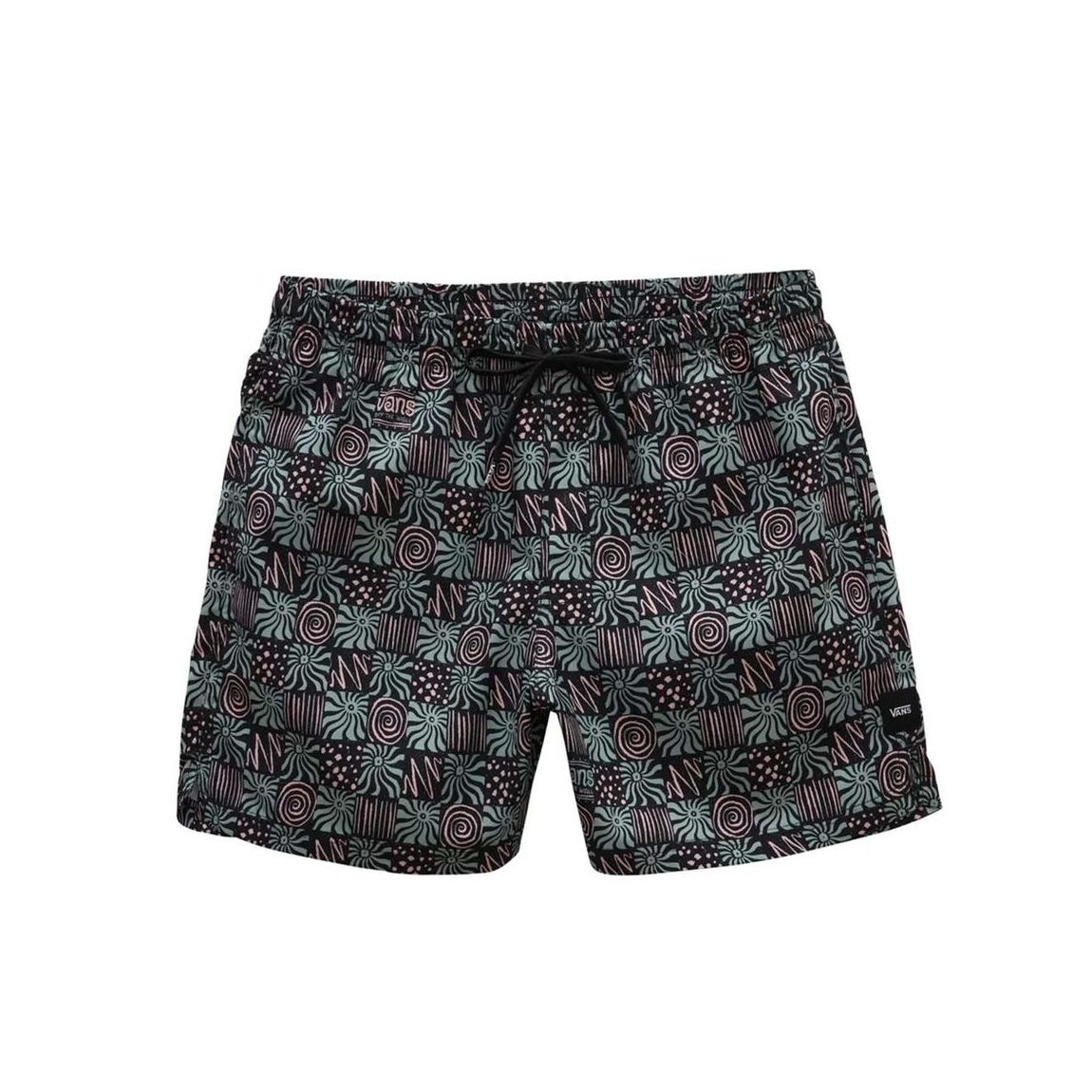 Elastic Waistband Polyester Swimsuit with Visible Logo - Grey main product photo