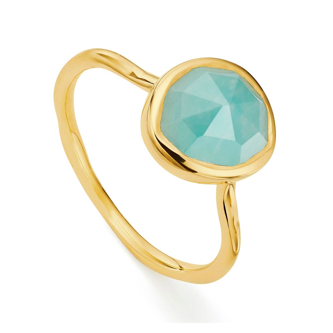 Gold Vermeil Siren Gemstone Ring - Amazonite main product photo