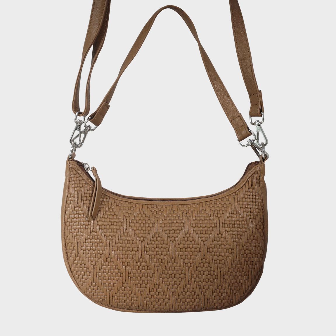 'Wonder Weave' Real Leather Woven Designer Shoulder Crossbody Bag main product photo