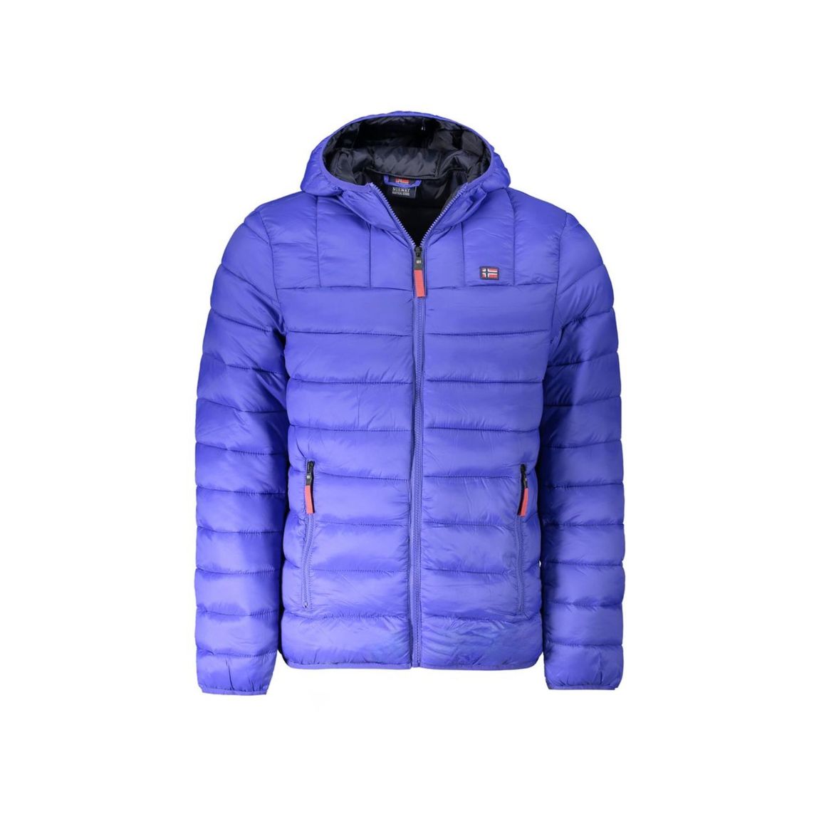 Hooded Padded Jacket Lightweight ZipUp - Blue main product photo