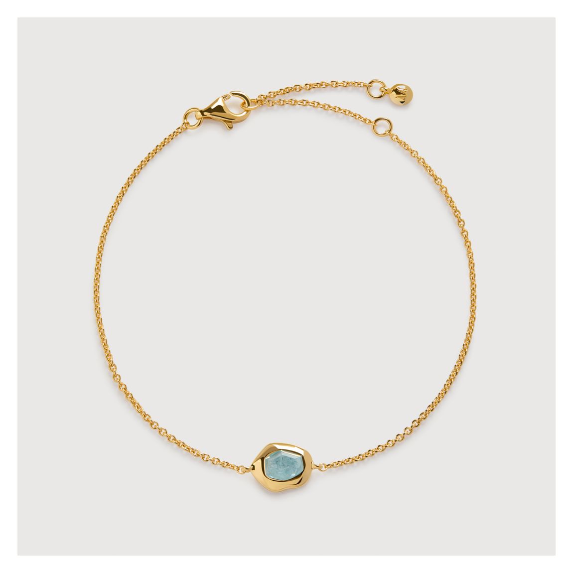 Gold Vermeil Odyssey Gemstone Chain Bracelet - Aquamarine main product photo