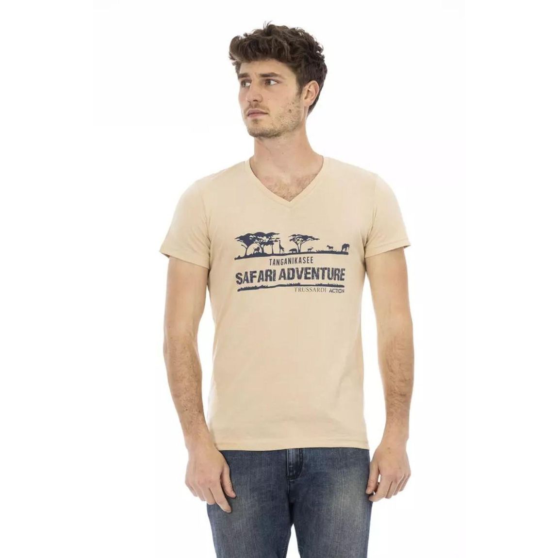 Safari Adventure VNeck Tee - Beige T-Shirts main product photo