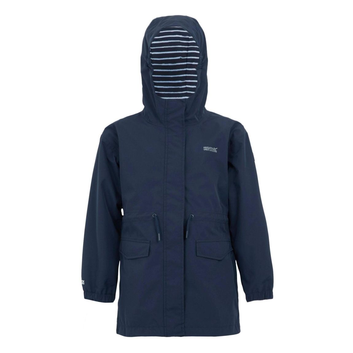 Childrens/Kids Ballina Stripe Waterproof Jacket Navy/White main product photo