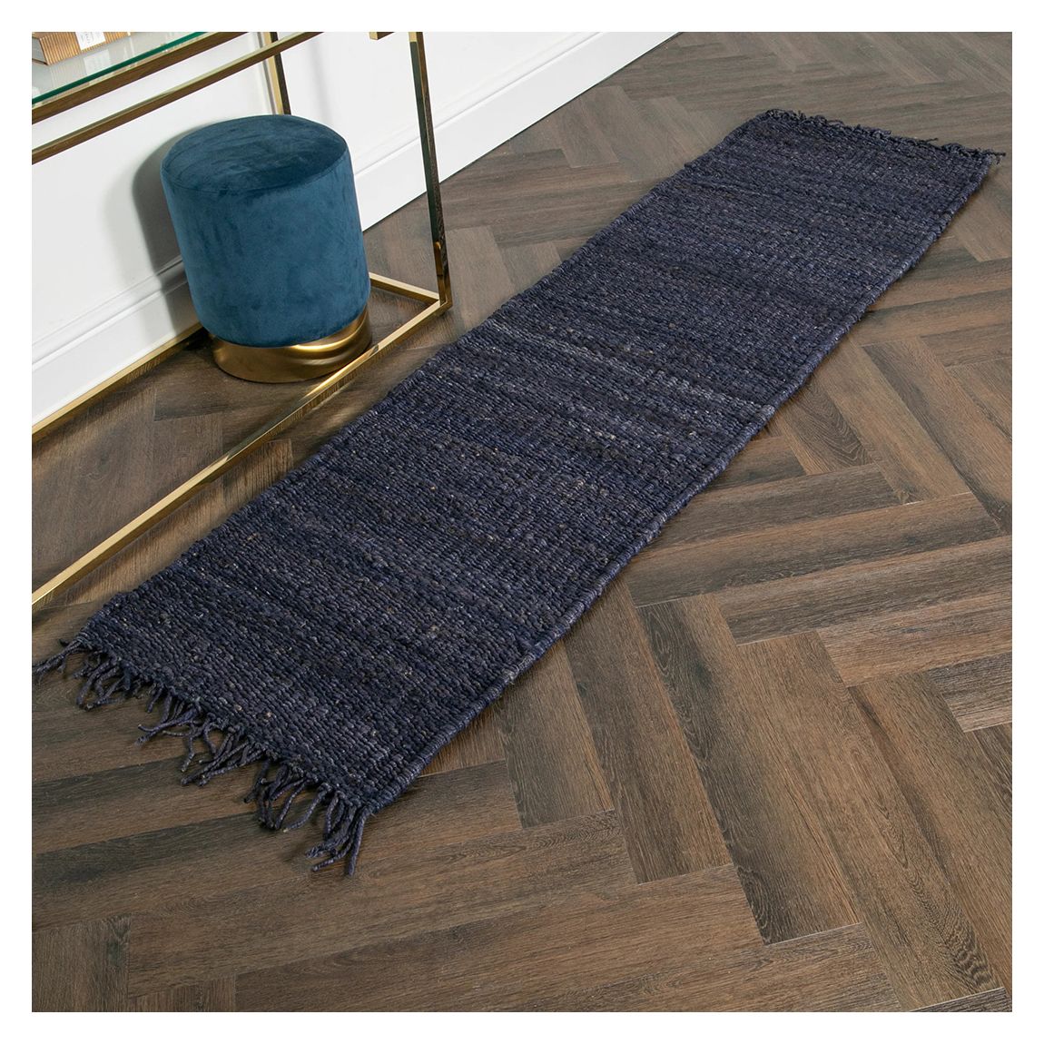 Chunky Navy Jute Runner Rug 60x230cm main product photo