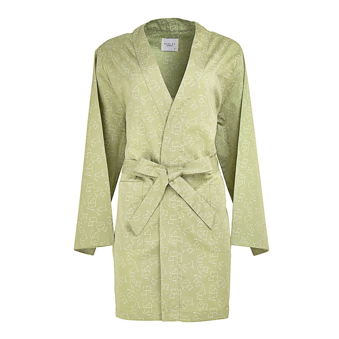 chinese dress ladies Teal Jacquard Dressing Gown – Caro London main image 1