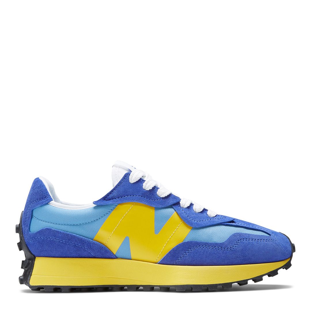 New Balance Unisex Blue/Yellow 327 Trainers - BrandAlley