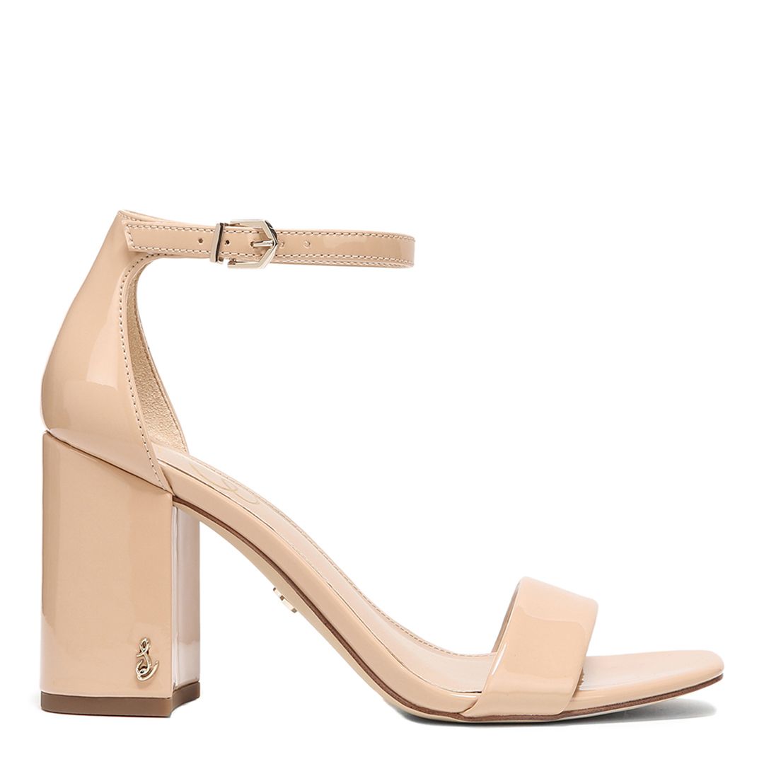 Sam Edelman Women's Beige/Blush Daniella Leather Heeled Sandals