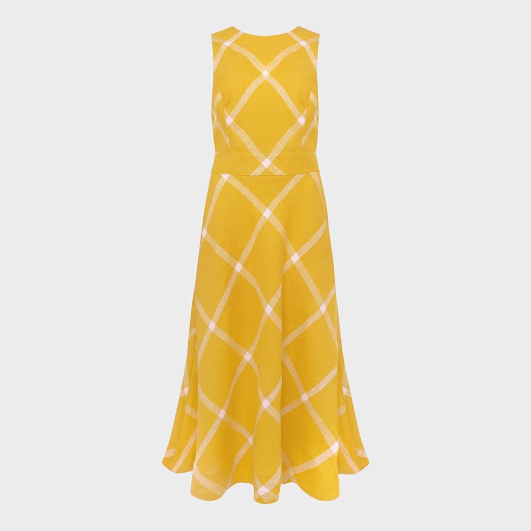 chinese dress ladies Spring A-Line Yellow Linen Dress women 5679  Xiaolizi