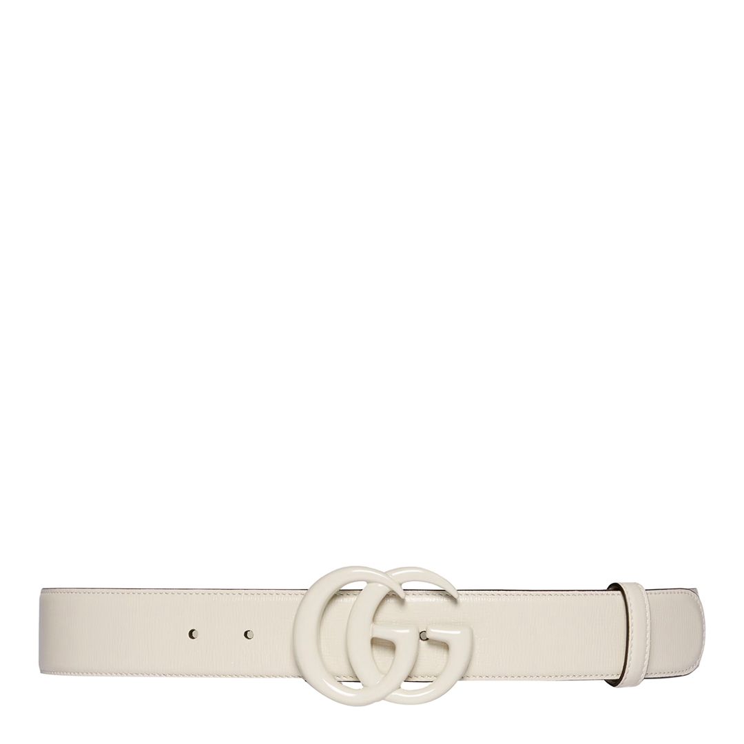 Gucci Gucci White Marmont Wide Belt - BrandAlley