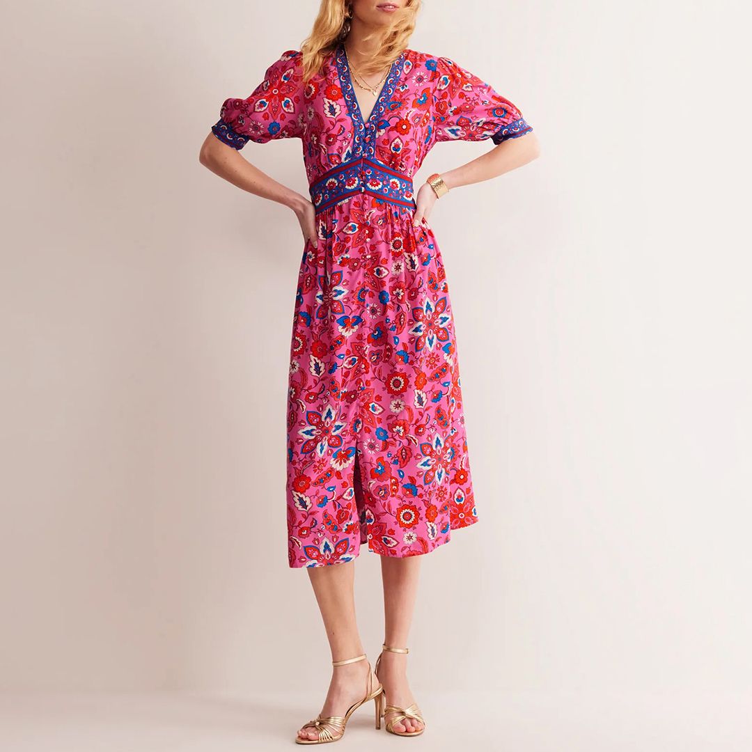 boden elsa crinkle midi tea dress BODEN Elsa Crinkle Midi Tea Dress-Surf The Web, Paisley Wave