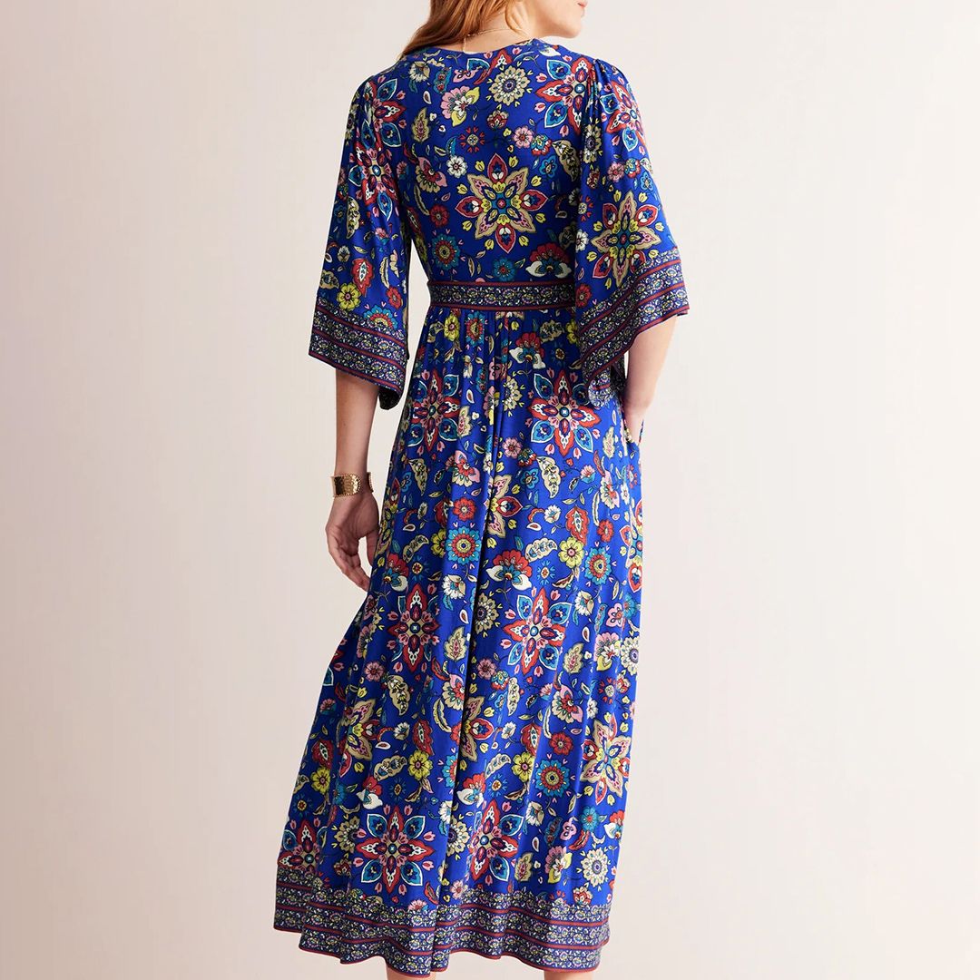 Boden Navy Maya Kimono Jersey Maxi Dress - BrandAlley