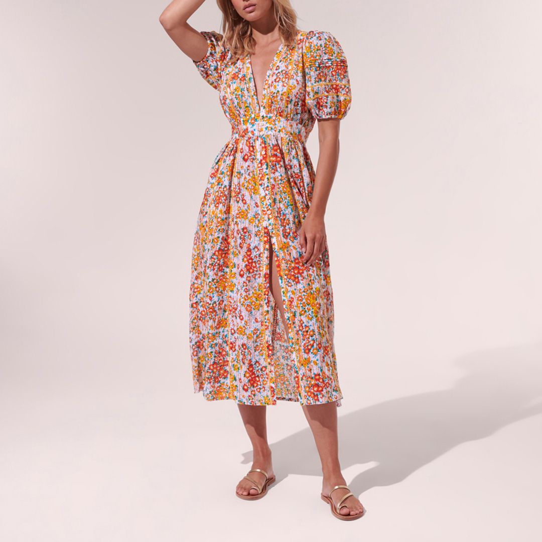 knee length dresses for ladies Poupette St Barth Women's Triny Midi Dress – Saint Bernard