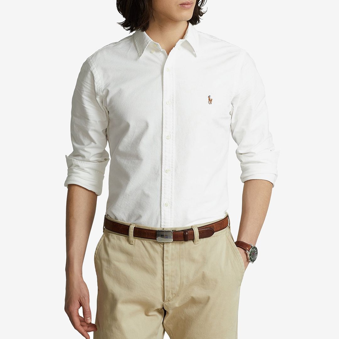 Polo Ralph Lauren White Slim Fit Oxford Shirt - BrandAlley