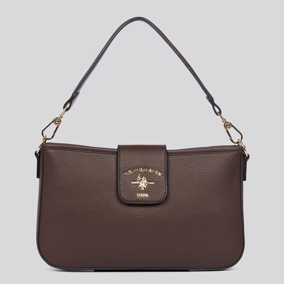 U.S. Polo Assn. Dark Brown Stanford Baguette Bag - BrandAlley