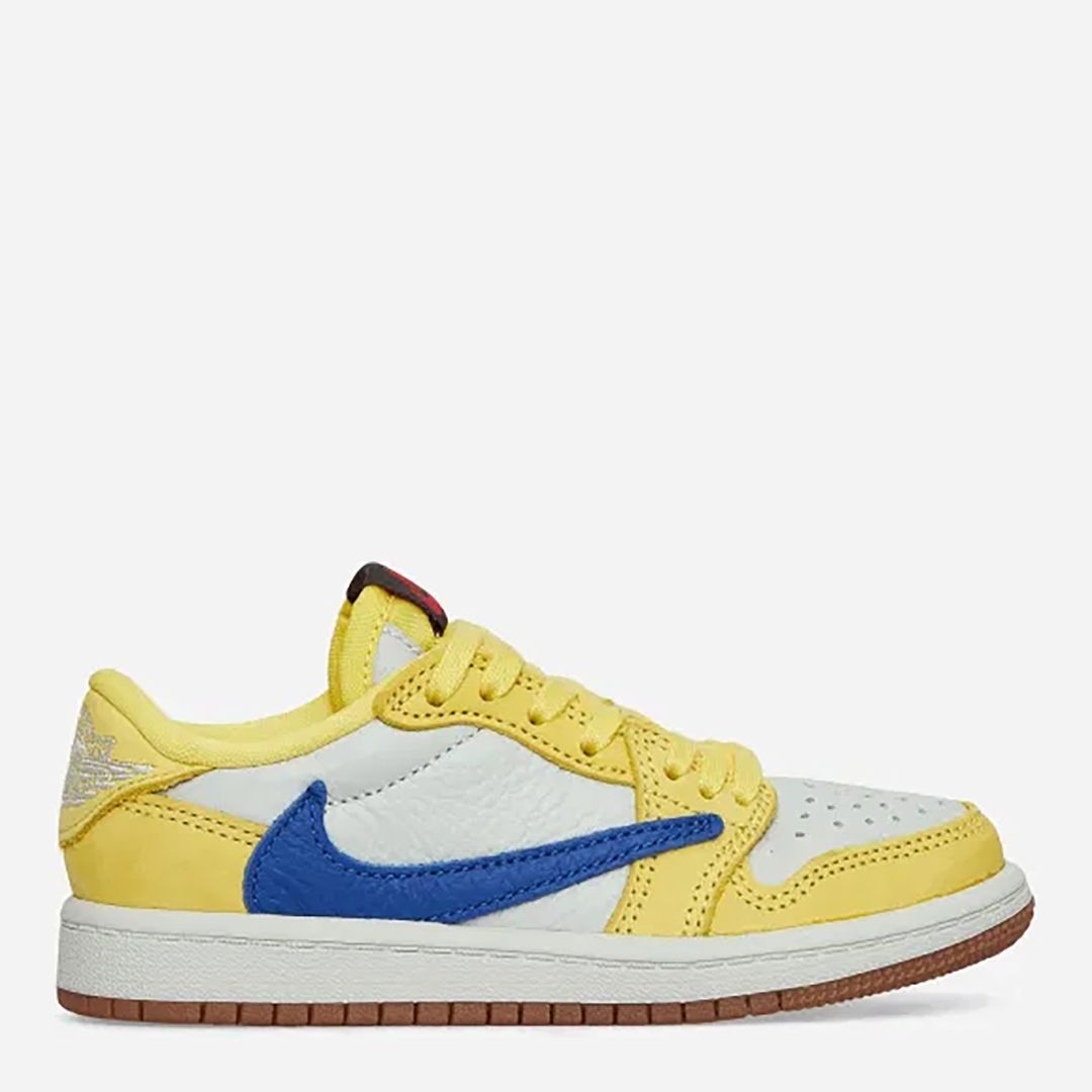 Nike Kid's Yellow/Blue Jordan 1 Retro Low Travis Scott Trainers
