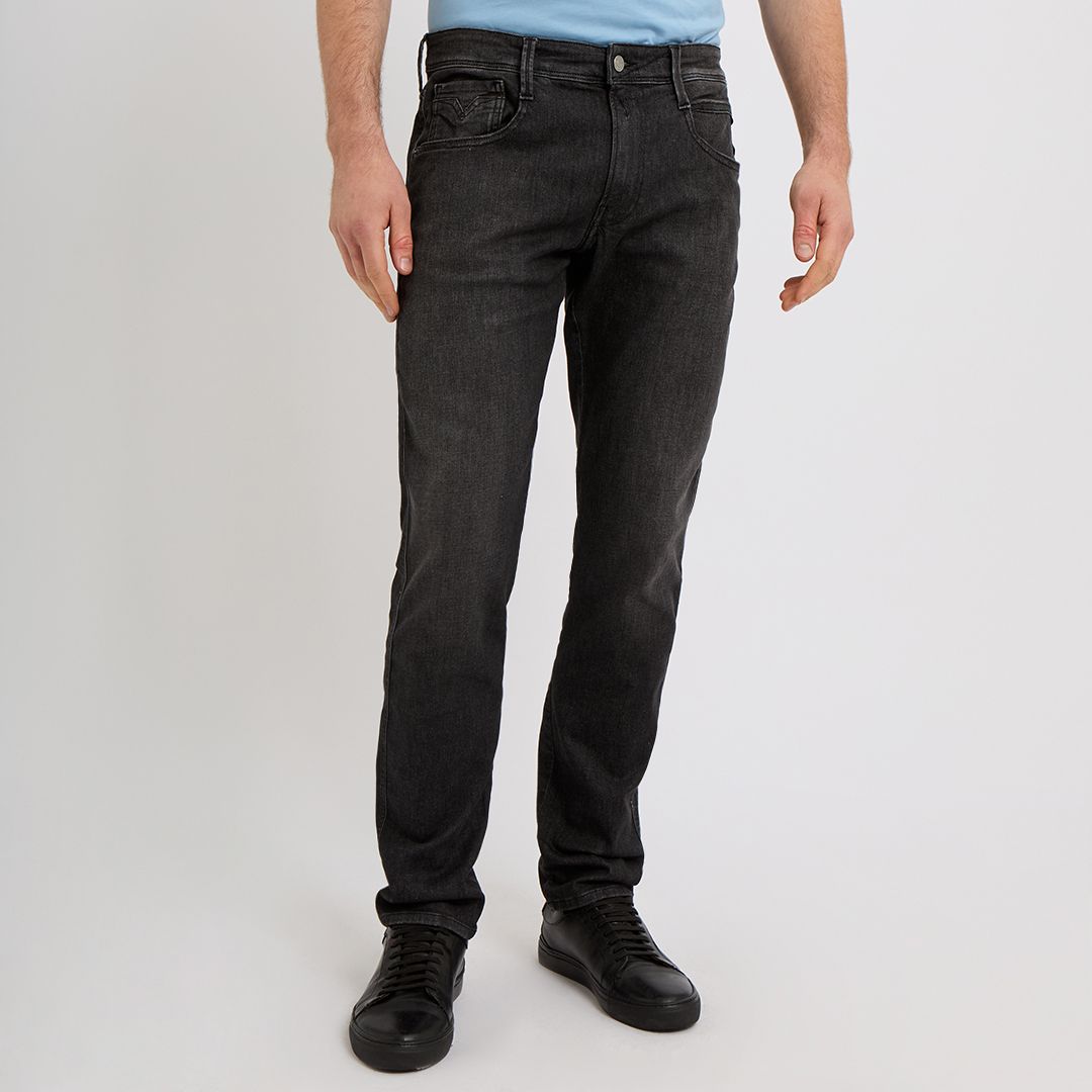 Replay Wash Black Anbass Slim Stretch Jeans - BrandAlley