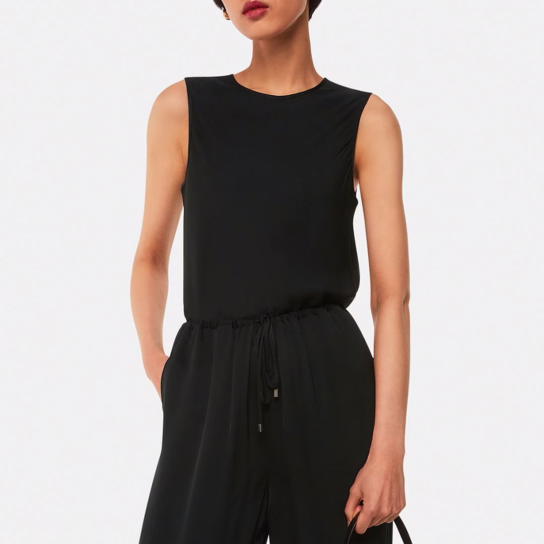 WHISTLES Black Clara Longline Tank Top - BrandAlley