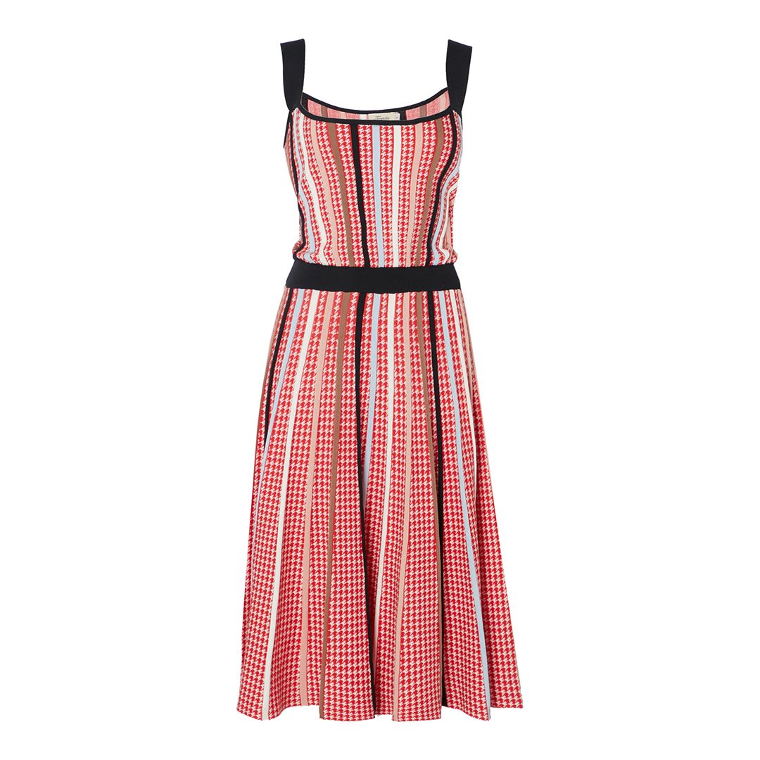 Temperley London Red Mix Vulcan Knit Dress - BrandAlley