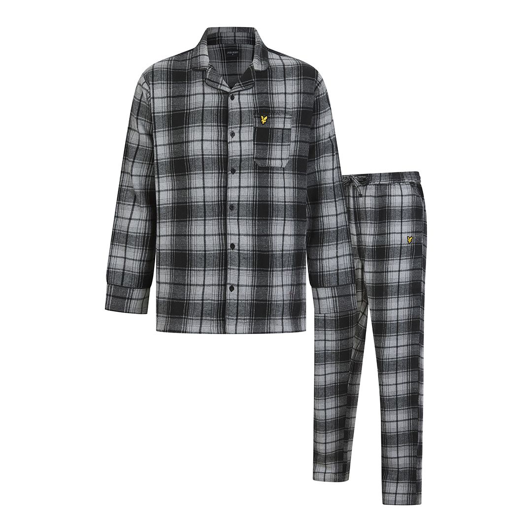 Lyle & Scott Julian Black/Grey Check Loungewear - BrandAlley