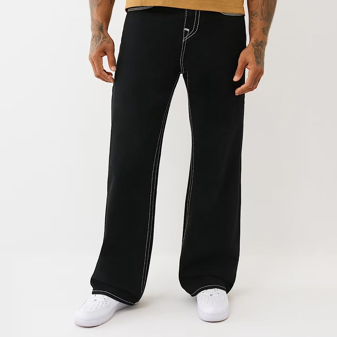 True Religion Black Vinny Wide Leg Jeans - BrandAlley