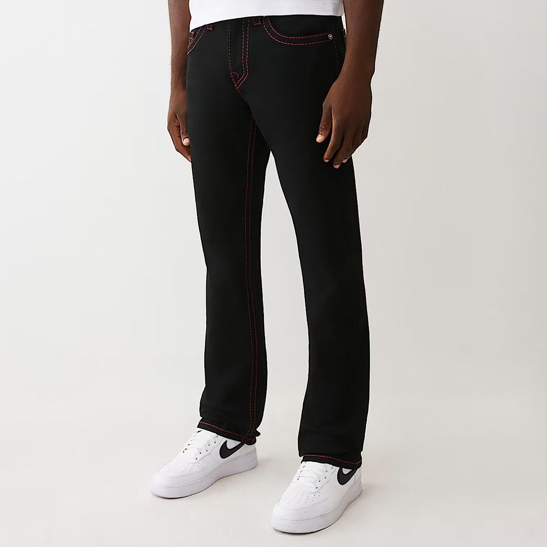 True Religion Black Ricky Straight Stretch Jeans - BrandAlley