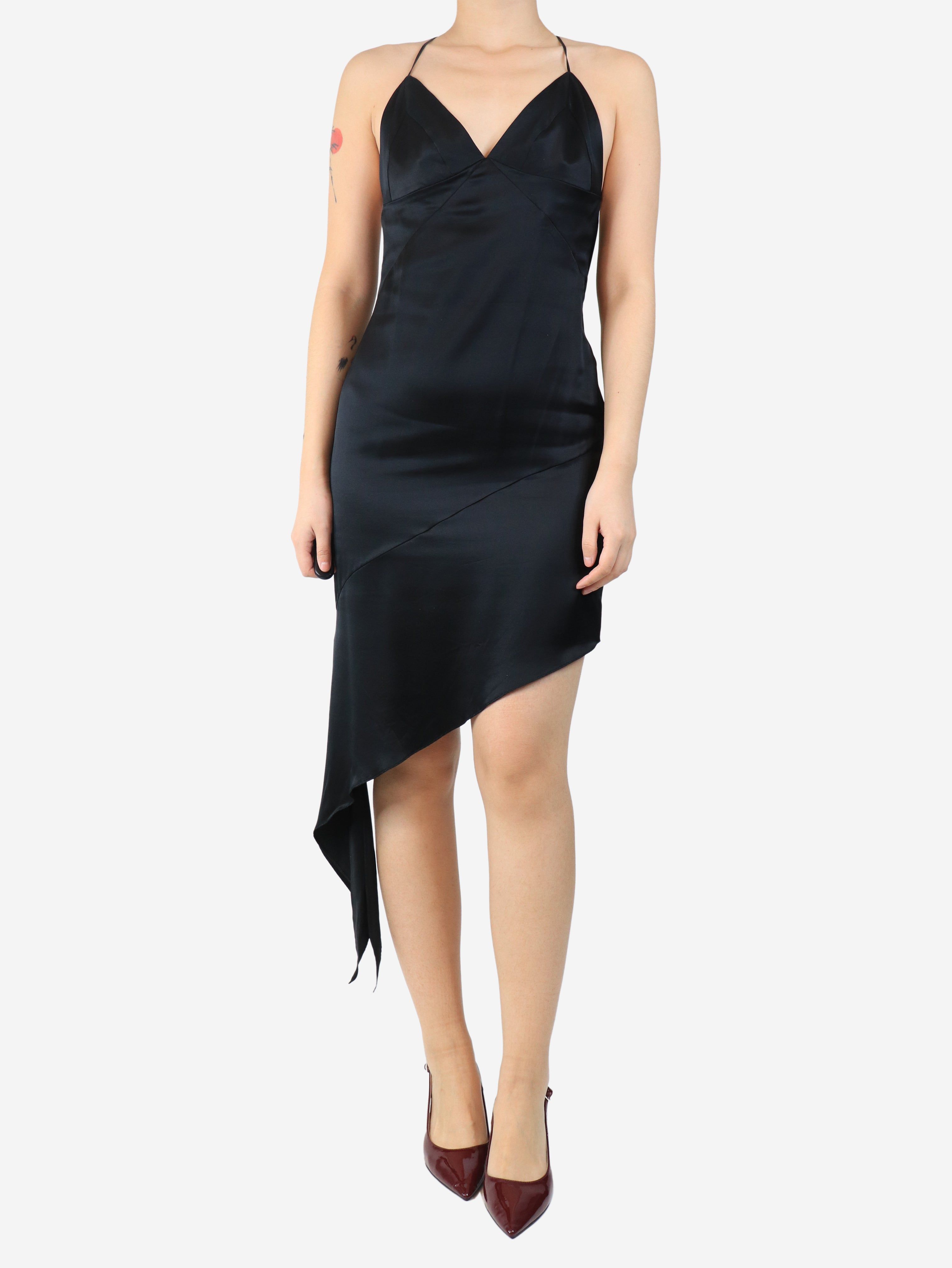 Pre-Loved Givenchy Black satin silk midi dress - BrandAlley