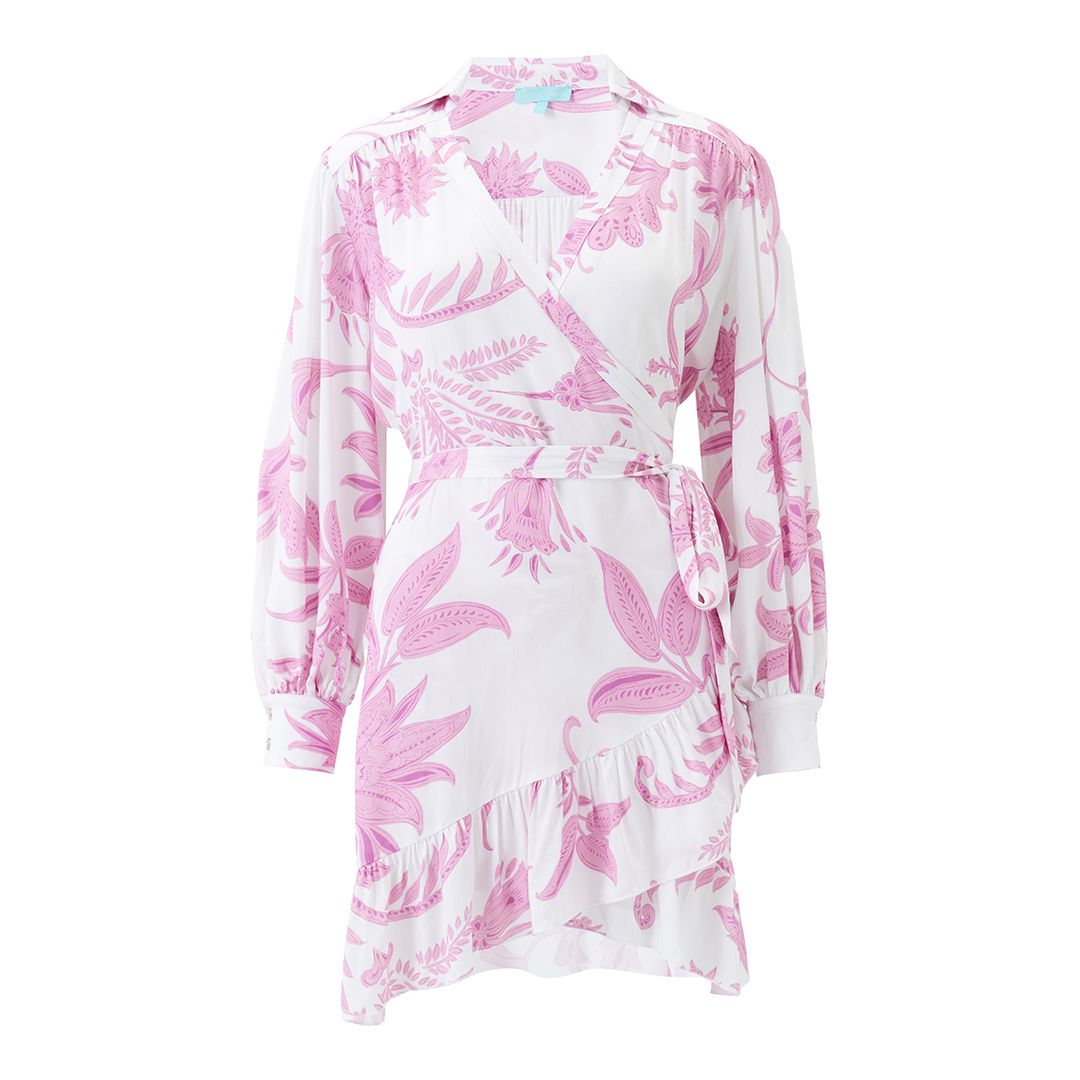 Melissa Odabash Pink Gardenia Print Sadie Mini Dress - BrandAlley