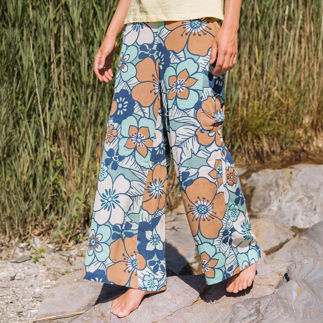 Passenger Multi Vintage Floral Aqua Someday Wide Leg Trousers