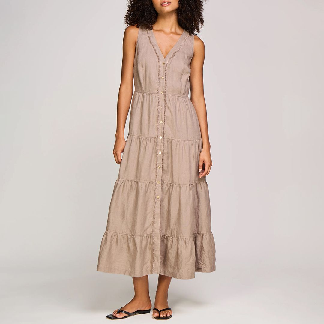 strapless open back dress Olive Maxi Shirt Dress main image 1