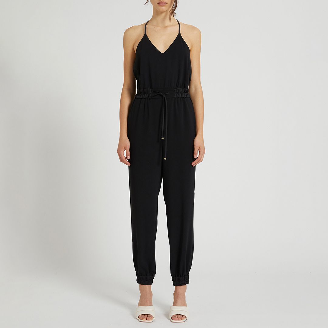 Marella Black Theodor Lace Jumpsuit - BrandAlley
