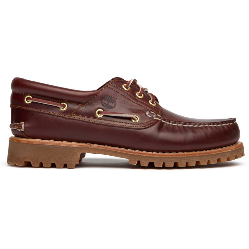 Eye Black Deck Shoes Mens Timberland 3-Eye Lug Handsewn Boat Shoe