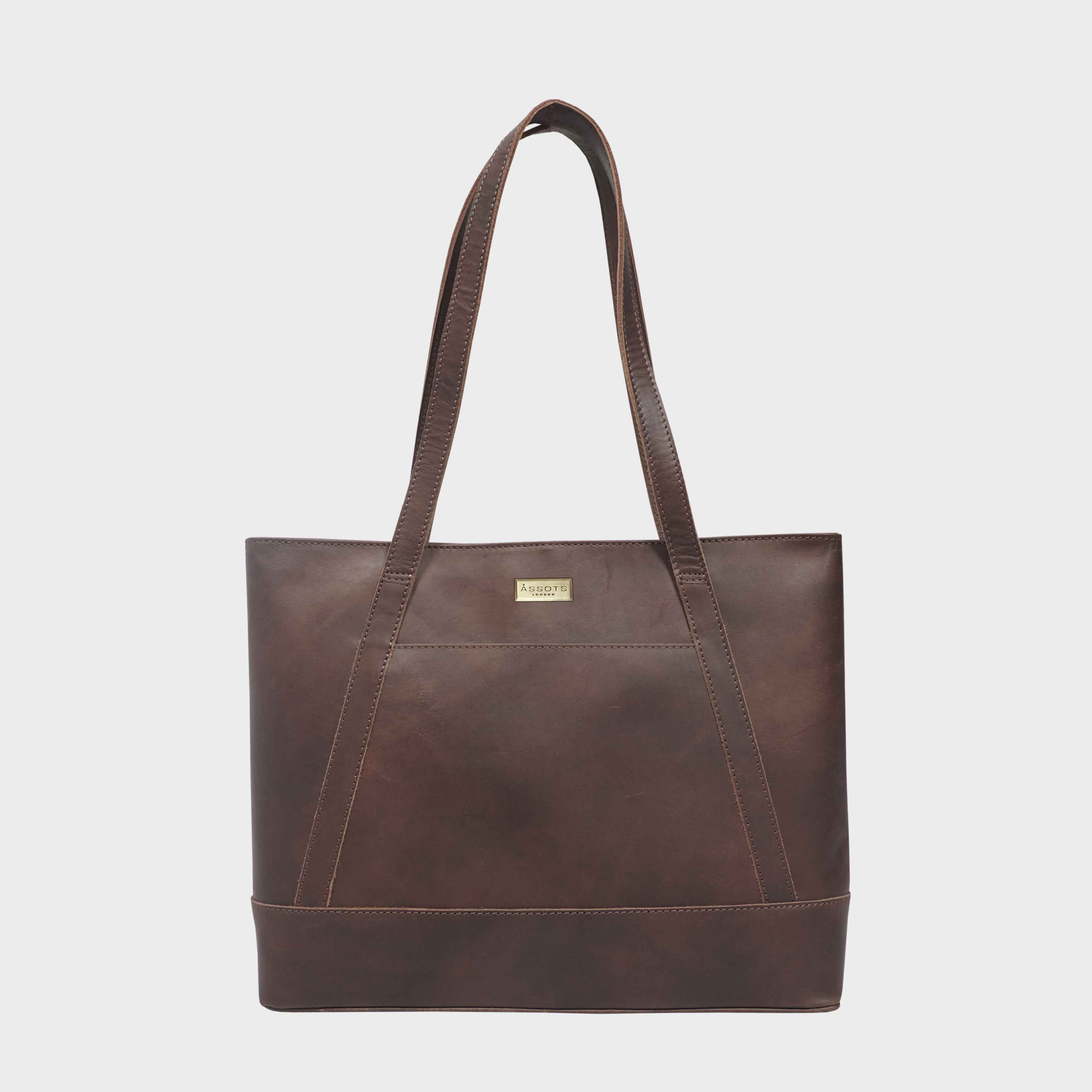Assots London Women's  EVELYN' Real Leather Designer Tote Work Bag , BrandAlley