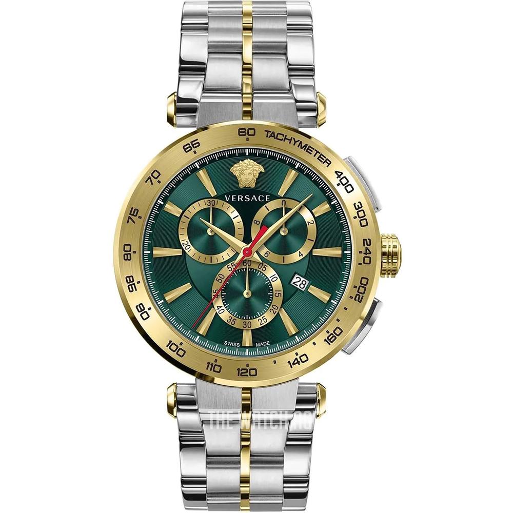 Versace VRace Chrono Green Dial Watch  - Grey Watches