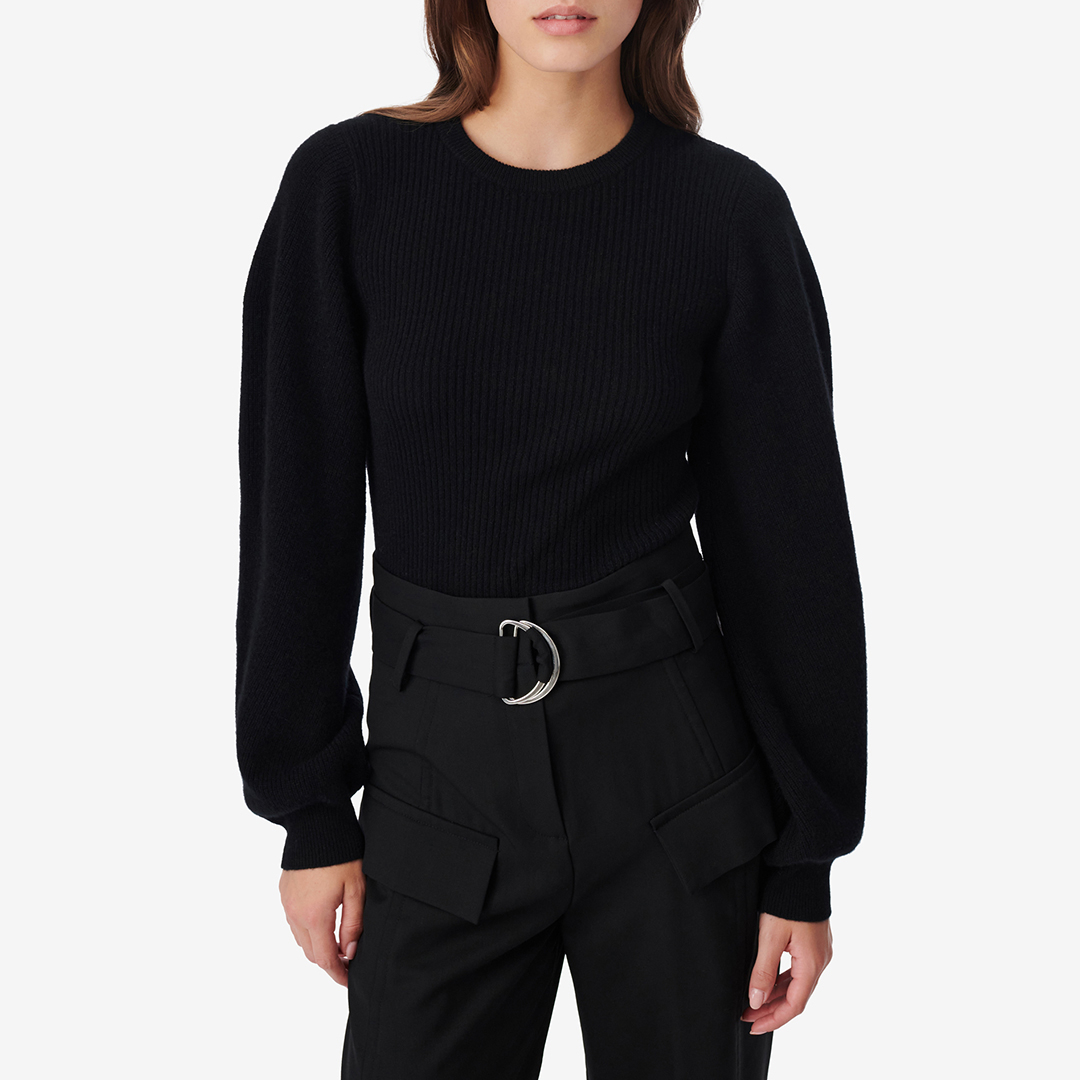 Black Cutout Cashmere Jumper