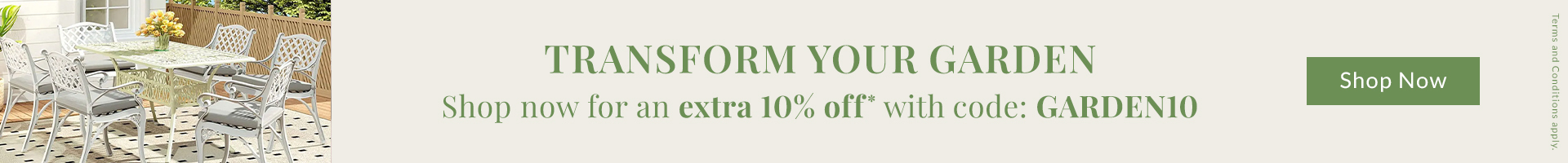 Extra 10% off outdoor